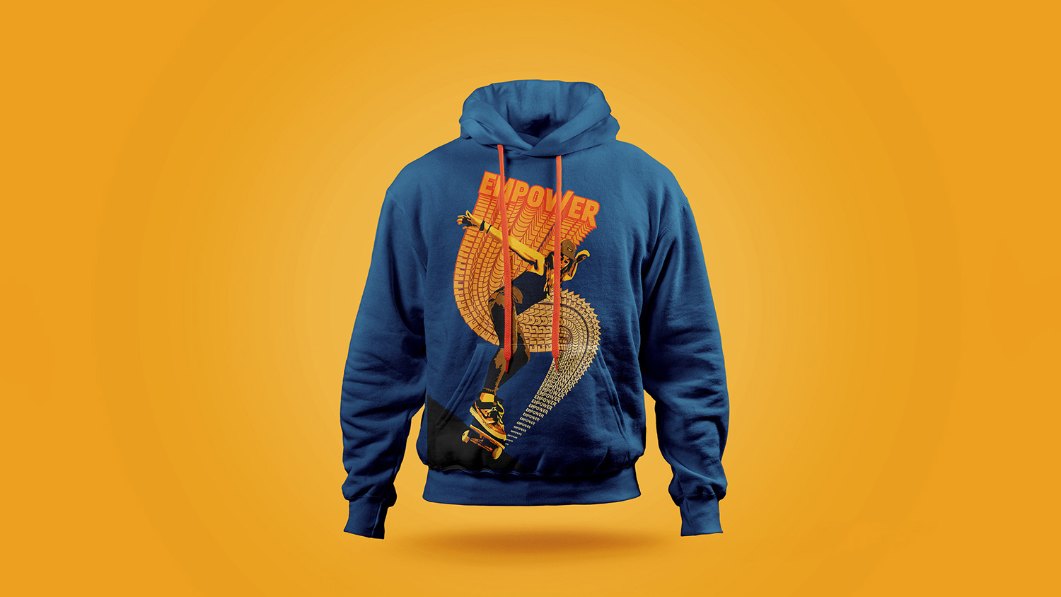 Empower Design On Blue Hoodie