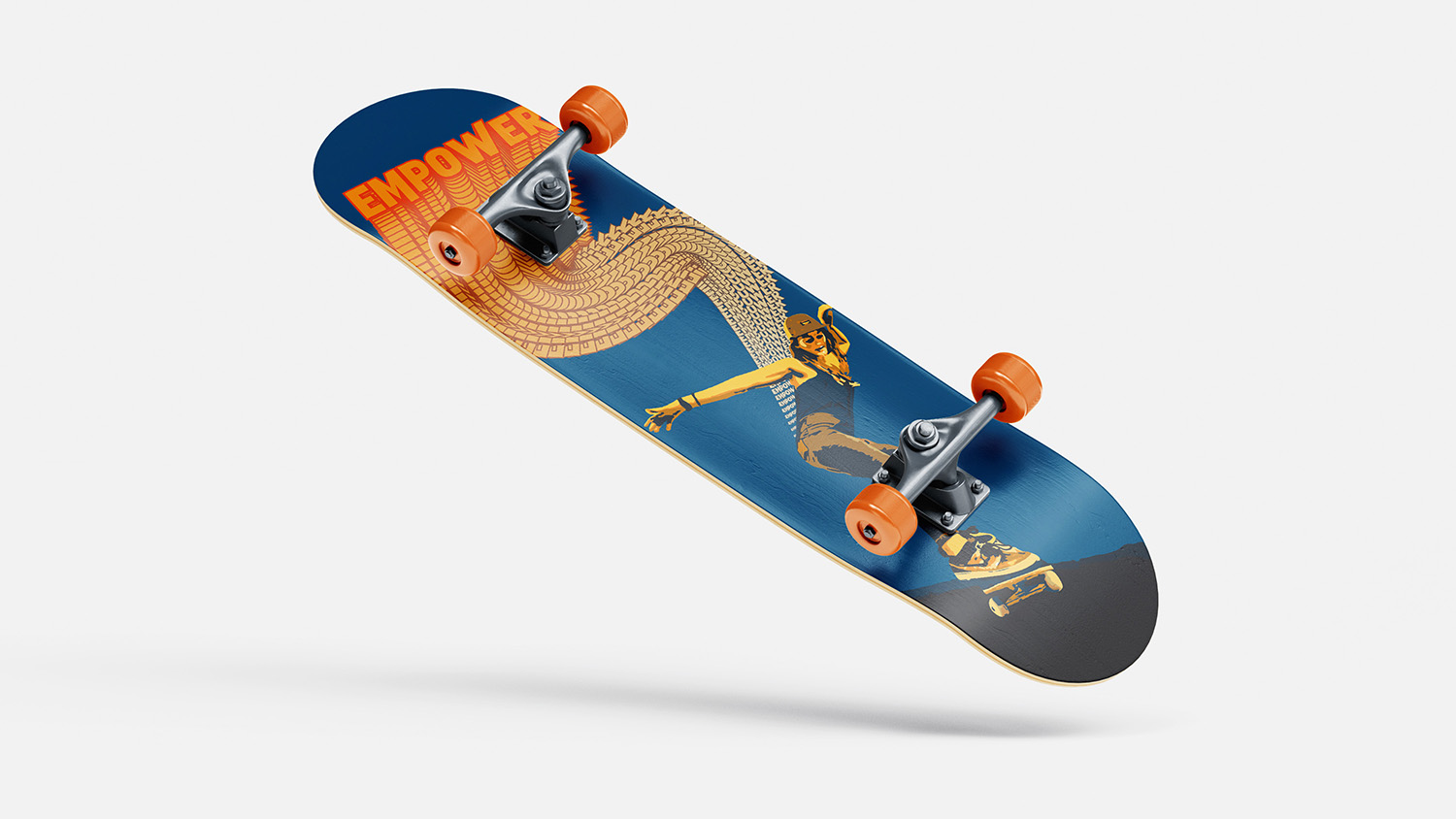 Empower Design on the back of Skateboard