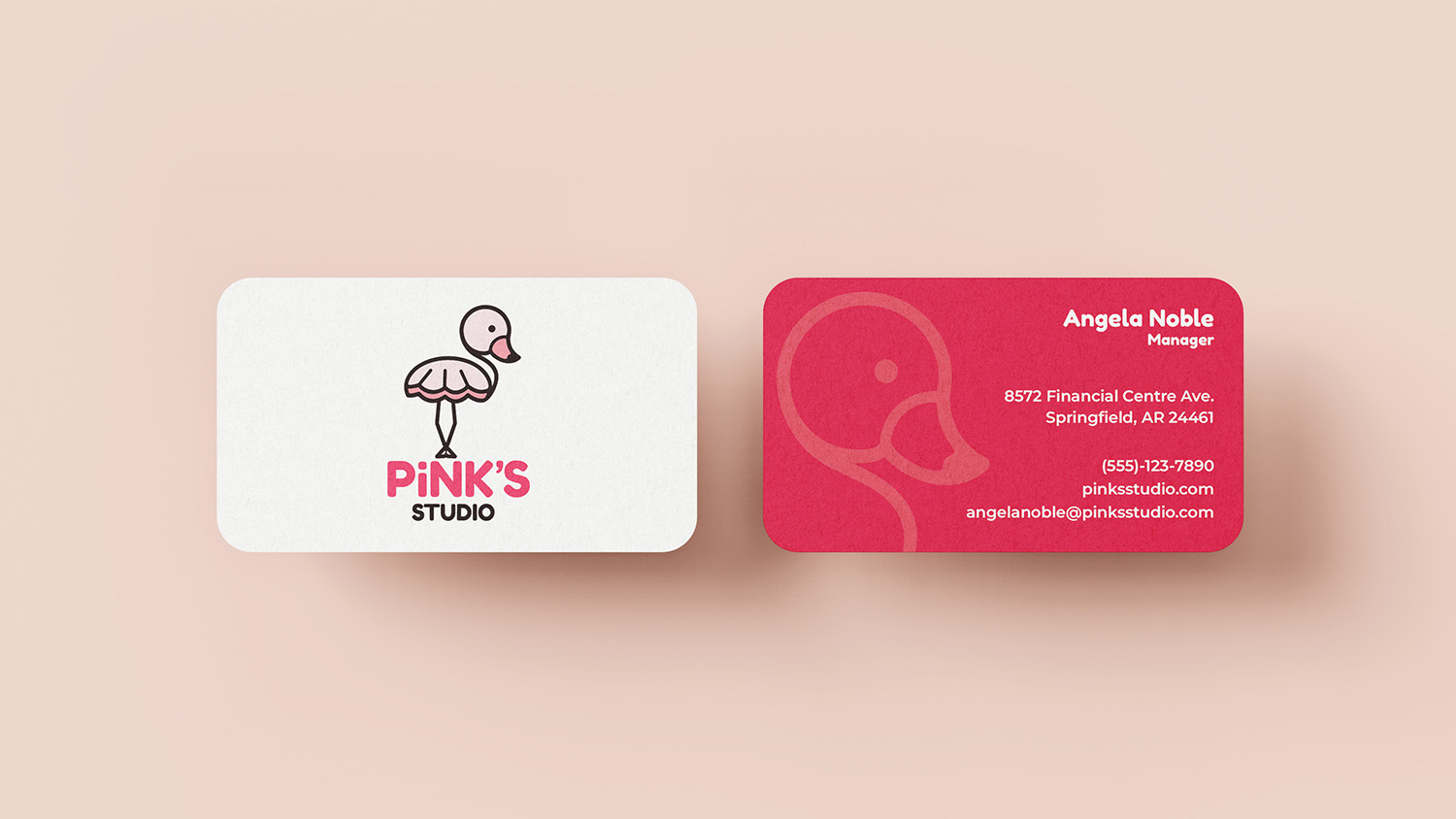 Pink's Studio business card