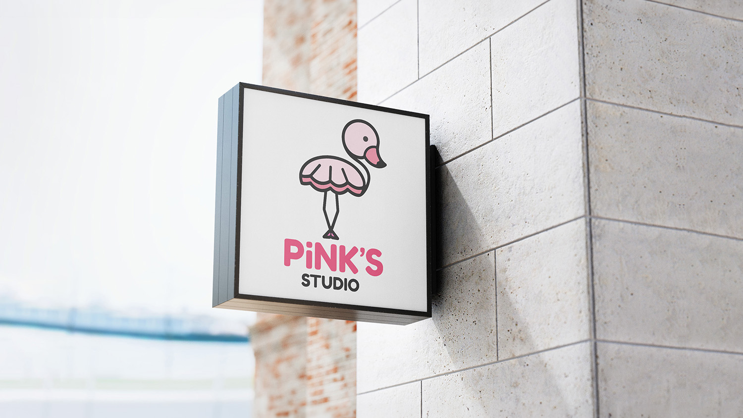 Pink's Studio Business Logo Sign